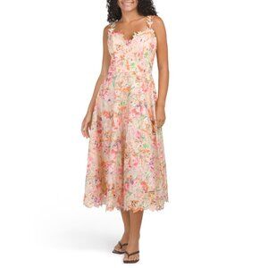 RENE BY RENE RUIZ Multi Sleeveless Floral Printed Lace Tea-length Dress
